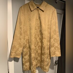 London Fog Golden beige Floral Trench Coat